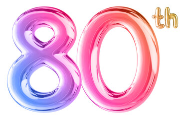 Wall Mural - 80th Anniversary Gradient Number 3D