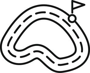 Poster - winding road leading to finish flag symbolizing the concept of success