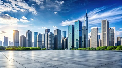 Wall Mural - Modern urban skyline with abundance of buildings in spacious downtown area, cityscape, modern, urban, skyline