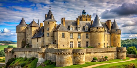 Wall Mural - Medieval castle in France with grand keep and stone walls, Ch?teau de Chinon, France, medieval, castle, fortress, historical