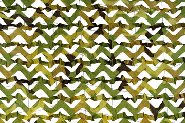 A camouflage shading net or disguise and protection net use in army task, Military green nature pattern
