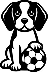 Poster - Beagle with Soccer Ball