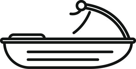 Poster - simple black and white line drawing of a motor boat for water sport racing competition