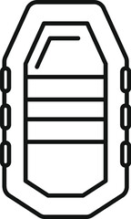 Poster - line drawing of an inflatable boat top view, ideal for fishing or rescue operations