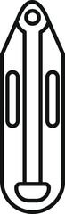 Poster - simple black line art of an inflatable boat floating on water surface, ideal for maritime and leisur