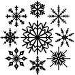 © bizboxdesigner - Snowflakes Nice element for Christmas banner, cards. New year ornament silhouette vector art illustration