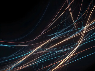 Wall Mural - Abstract glowing abstract lines of lights taken