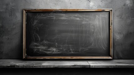Leinwandbilder - Blackboard with Chalk Residue on Blank Background