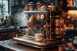 © cloud7days - steampunk, creating a unique and eye-catching coffee machine.