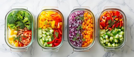 Highresolution image of a meal prep session with a variety of farmgrown vegetables, Diet, Meal prep