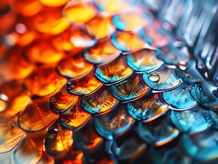 Poster - Captivating Macro Shot of a Platy Fish Showcasing Its Intricate Medical History Scales