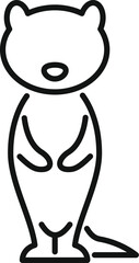 Sticker - Simple icon of a meerkat standing on two legs, minimalist line art style