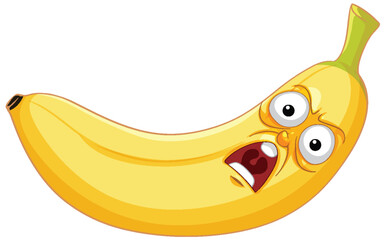 Poster - A banana with a shocked expression