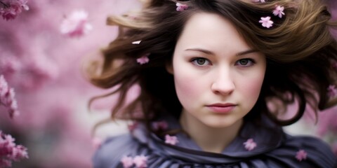 Poster - woman with flowers in hair