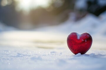 Poster - Frozen heart in the snow