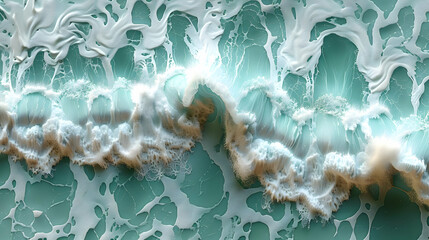 Sticker - Ocean Wave Abstract 3D Illustration