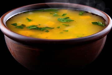 Wall Mural - Delicious homemade vegetable soup in a rustic bowl