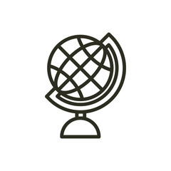 World global communication outline icon. Earth globe connection illustration image vector icon