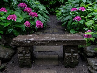 Sticker - Lush garden path with blooming flowers