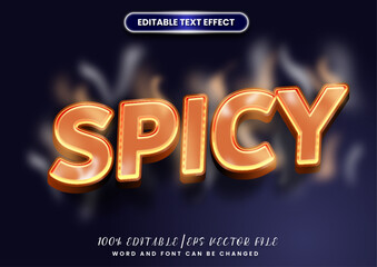 Poster - Fire smoke effect. 3d Spicy text style effect editable.