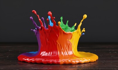 Poster - Colorful paint splash on dark background