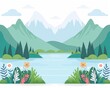 © Pachara - Ecofriendly tourism regulations, protected nature reserves, flat design illustration