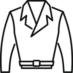 Poster - Short jacket with belt icon, outline style for your design projects