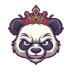 Sticker - panda with crown vector