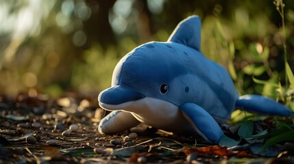 Wall Mural - Dolphin plush doll