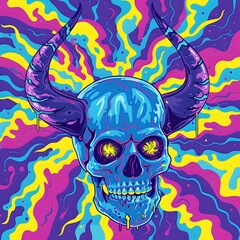 skull with horn vector