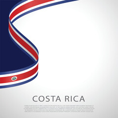 Wall Mural - Costa Rica Flag ribbon Waving stock vector