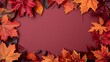 © Lucky_jl - Autumn leaves border with warm hues, blank center ideal for fall invitations