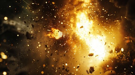 Wall Mural - flashes and explosions erupting during gunfire from the machine.