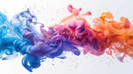 Abstract splashes of multicolored paint in the form of water.