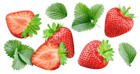 Wall Mural - Strawberry isolated on white background