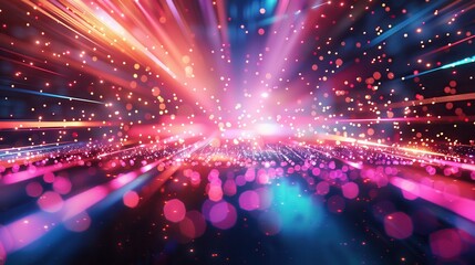 Poster - 22062121 20 Holographic colorful abstract futuristic digital background with bright light effects --ar 16:9 Job ID: 20fcec81-35c7-44b5-91c0-67e32c8510ed