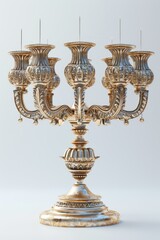 Poster - Tall, ornate candelabra with six arms and base