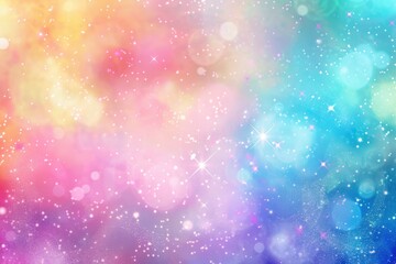 Sticker - Colorful background with stars and bright blue sky