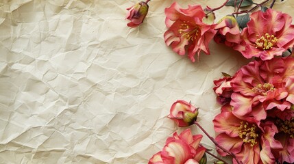 Poster - Flower patterned paper textures with room for text or images