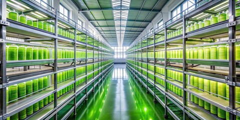 Wall Mural - High tech algae farm producing bio fuel , science, laboratory, technology, sustainable, energy, research