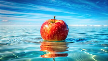 Canvas Print - Fresh apple floating in crystal clear water, apple, water, fresh, fruit, healthy, natural, organic, floating, refreshing, clean, detox