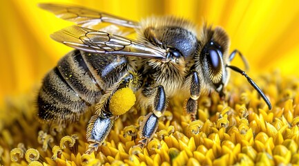 Sticker - bee on flower