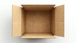 © atipong - Top view of open cardboard box mockup on white background.