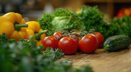 Canvas Print - fresh vegetables on the kitchen table