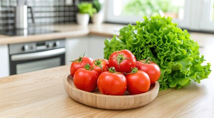 Wall Mural - fresh vegetables in a kitchen