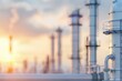 © KanitChurem - Industrial Sunset: Oil Refinery Silhouetted