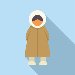 Poster - Inuit man wearing traditional warm clothes standing still