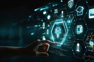 Poster - Explore a cuttingedge interface for tech innovation and seamless connectivity. Discover digital interaction, hightech concepts, and advanced solutions for a futuristic user experience