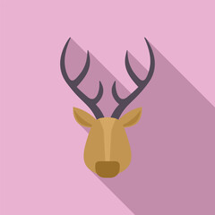 Canvas Print - Minimalist icon representing a deer head trophy, evoking hunting and wildlife