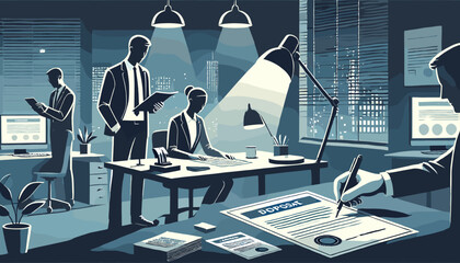 Wall Mural - Concept vector illustration of business situation.	
